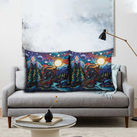 Stained Glass Krampus Pillow Cover Folklore Horror Art - Wonder Print Shop