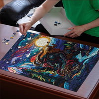 Stained Glass Krampus Puzzle Folklore Horror Art - Wonder Print Shop