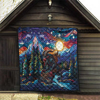 Stained Glass Krampus Quilt Folklore Horror Art - Wonder Print Shop