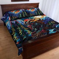 Stained Glass Krampus Quilt Bed Set Folklore Horror Art - Wonder Print Shop