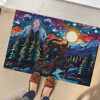 Stained Glass Krampus Rubber Doormat Folklore Horror Art - Wonder Print Shop