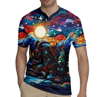 Stained Glass Krampus Rugby Jersey Folklore Horror Art - Wonder Print Shop