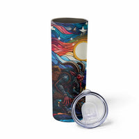 Stained Glass Krampus Skinny Tumbler Folklore Horror Art - Wonder Print Shop