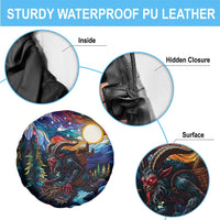 Stained Glass Krampus Spare Tire Cover Folklore Horror Art - Wonder Print Shop