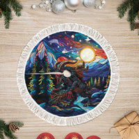 Stained Glass Krampus Tree Skirt Folklore Horror Art - Wonder Print Shop