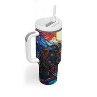 Stained Glass Krampus Tumbler With Handle Folklore Horror Art - Wonder Print Shop