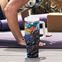 Stained Glass Krampus Tumbler With Handle Folklore Horror Art - Wonder Print Shop