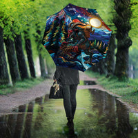 Stained Glass Krampus Umbrella Folklore Horror Art - Wonder Print Shop