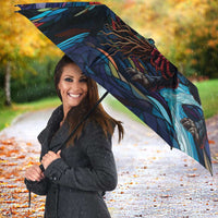 Stained Glass Krampus Umbrella Folklore Horror Art - Wonder Print Shop