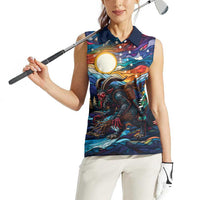 Stained Glass Krampus Women Sleeveless Polo Shirt Folklore Horror Art - Wonder Print Shop