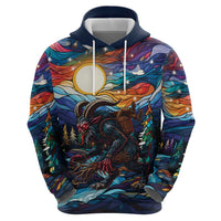 Stained Glass Krampus Zip Hoodie Folklore Horror Art - Wonder Print Shop