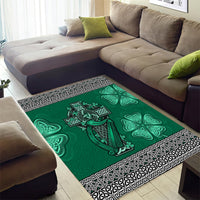 Irish Celtic Cross and Harp with Ireland Shamrock Personalized Area Rug LT9 - Wonder Print Shop