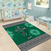 Irish Celtic Cross and Harp with Ireland Shamrock Personalized Area Rug LT9 - Wonder Print Shop