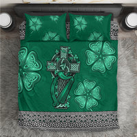 Irish Celtic Cross and Harp with Ireland Shamrock Personalized Bedding Set LT9 - Wonder Print Shop
