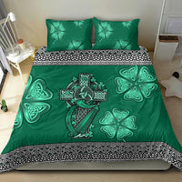 Irish Celtic Cross and Harp with Ireland Shamrock Personalized Bedding Set LT9 - Wonder Print Shop