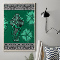 Irish Celtic Cross and Harp with Ireland Shamrock Personalized Canvas Wall Art LT9 - Wonder Print Shop