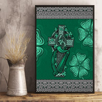 Irish Celtic Cross and Harp with Ireland Shamrock Personalized Canvas Wall Art LT9 - Wonder Print Shop
