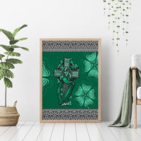 Irish Celtic Cross and Harp with Ireland Shamrock Personalized Canvas Wall Art LT9 - Wonder Print Shop