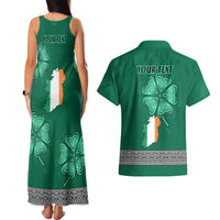 Irish Celtic Cross and Harp with Ireland Shamrock Personalized Couples Matching Tank Maxi Dress and Hawaiian Shirt LT9 - Wonder Print Shop