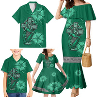 Irish Celtic Cross and Harp with Ireland Shamrock Personalized Family Matching Mermaid Dress and Hawaiian Shirt LT9 - Wonder Print Shop