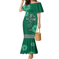 Irish Celtic Cross and Harp with Ireland Shamrock Personalized Family Matching Mermaid Dress and Hawaiian Shirt LT9 - Wonder Print Shop