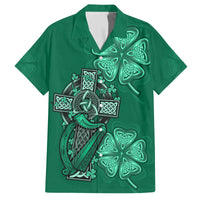Irish Celtic Cross and Harp with Ireland Shamrock Personalized Family Matching Summer Maxi Dress and Hawaiian Shirt - Wonder Print Shop