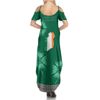Irish Celtic Cross and Harp with Ireland Shamrock Personalized Family Matching Summer Maxi Dress and Hawaiian Shirt - Wonder Print Shop