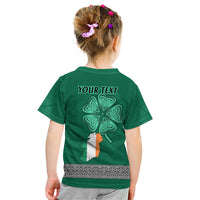 Irish Celtic Cross and Harp with Ireland Shamrock Personalized Kid T Shirt - Wonder Print Shop