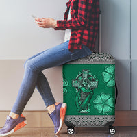 Irish Celtic Cross and Harp with Ireland Shamrock Personalized Luggage Cover - Wonder Print Shop
