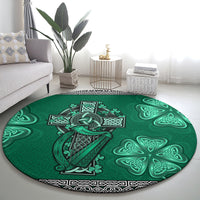 irish-celtic-cross-and-harp-with-ireland-shamrock-personalized-round-carpet