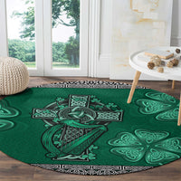 irish-celtic-cross-and-harp-with-ireland-shamrock-personalized-round-carpet