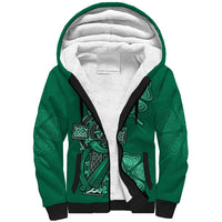 Irish Celtic Cross and Harp with Ireland Shamrock Personalized Sherpa Hoodie - Wonder Print Shop
