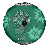 Irish Celtic Cross and Harp with Ireland Shamrock Personalized Spare Tire Cover - Wonder Print Shop