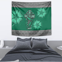 Irish Celtic Cross and Harp with Ireland Shamrock Personalized Tapestry - Wonder Print Shop