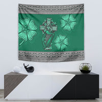 Irish Celtic Cross and Harp with Ireland Shamrock Personalized Tapestry - Wonder Print Shop
