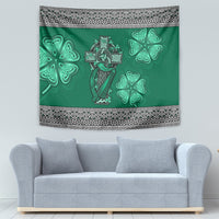 Irish Celtic Cross and Harp with Ireland Shamrock Personalized Tapestry - Wonder Print Shop