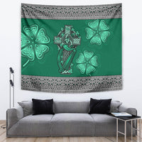Irish Celtic Cross and Harp with Ireland Shamrock Personalized Tapestry - Wonder Print Shop
