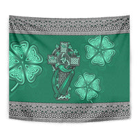 Irish Celtic Cross and Harp with Ireland Shamrock Personalized Tapestry - Wonder Print Shop