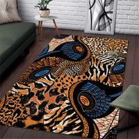 African Ankara Motifs Mixed Animal Skins Area Rug LT9 - Wonder Print Shop