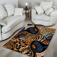 African Ankara Motifs Mixed Animal Skins Area Rug LT9 - Wonder Print Shop