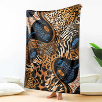 African Ankara Motifs Mixed Animal Skins Blanket