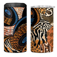 African Ankara Motifs Mixed Animal Skins 4 in 1 Can Cooler Tumbler LT9 - Wonder Print Shop