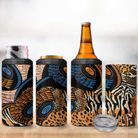 African Ankara Motifs Mixed Animal Skins 4 in 1 Can Cooler Tumbler LT9 - Wonder Print Shop