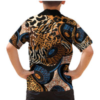 African Ankara Motifs Mixed Animal Skins Family Matching Mermaid Dress and Hawaiian Shirt LT9 - Wonder Print Shop