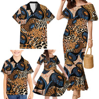 African Ankara Motifs Mixed Animal Skins Family Matching Mermaid Dress and Hawaiian Shirt LT9 - Wonder Print Shop