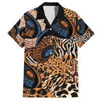 African Ankara Motifs Mixed Animal Skins Family Matching Puletasi and Hawaiian Shirt