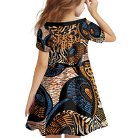African Ankara Motifs Mixed Animal Skins Family Matching Short Sleeve Bodycon Dress and Hawaiian Shirt - Wonder Print Shop