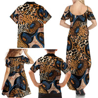 African Ankara Motifs Mixed Animal Skins Family Matching Summer Maxi Dress and Hawaiian Shirt - Wonder Print Shop