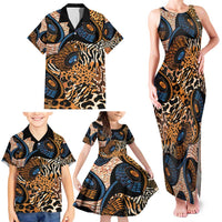 African Ankara Motifs Mixed Animal Skins Family Matching Tank Maxi Dress and Hawaiian Shirt - Wonder Print Shop