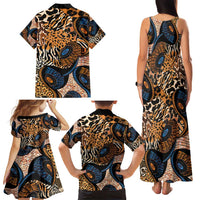 African Ankara Motifs Mixed Animal Skins Family Matching Tank Maxi Dress and Hawaiian Shirt - Wonder Print Shop